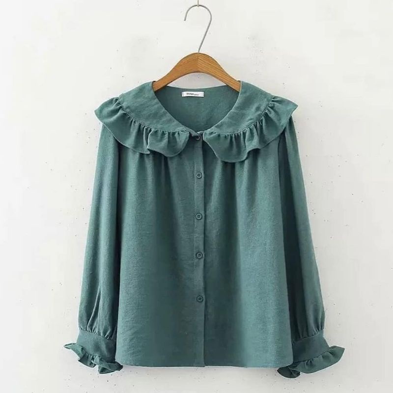 TOP KOREA YOLAND TOP ATASAN WANITA KOREAN STYLE CORDUROY