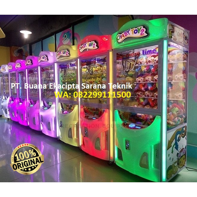 TERJUAL KE MADIUN 1 Paket Mesin Capit Boneka Box Import Crazy Toy 2 termasuk ongkir + boneka + koin