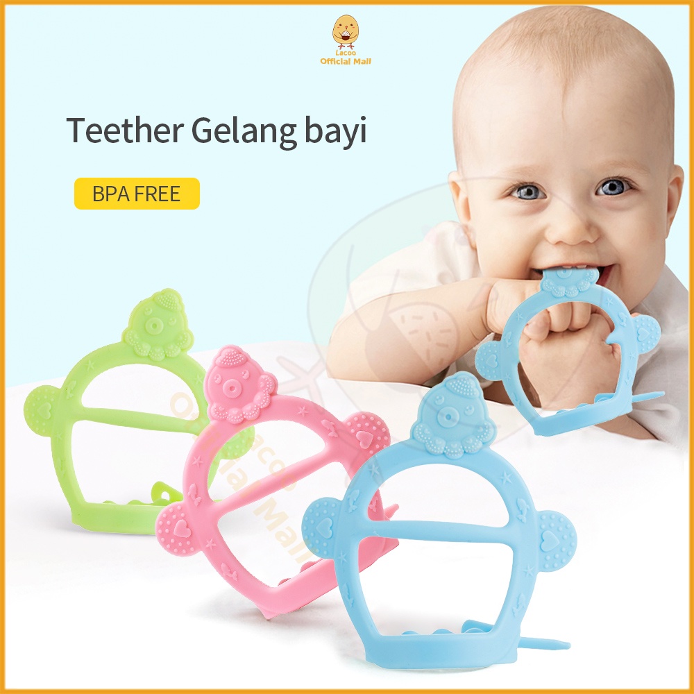 Teether Gelang bayi bahan silikon Gigitan Bayi Bentuk gurita