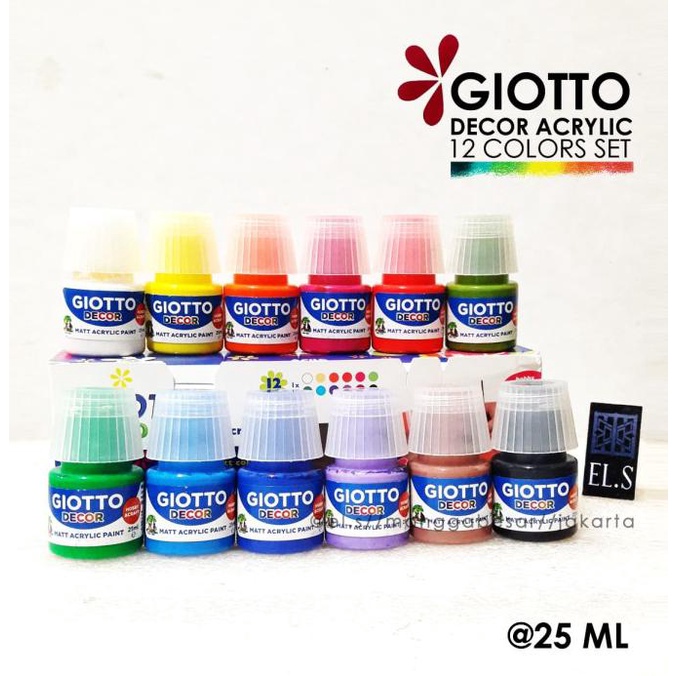 

Giotto Decor Acrylic Set 12 Warna 25 ml - Cat Acrylic READY STOK