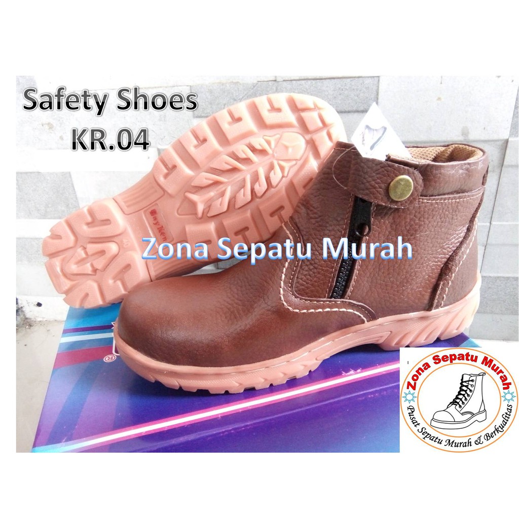 Sepatu Safety Boot Original Produk Merk BoyKeen seri KR.04 Kulit Asli |Best Quality