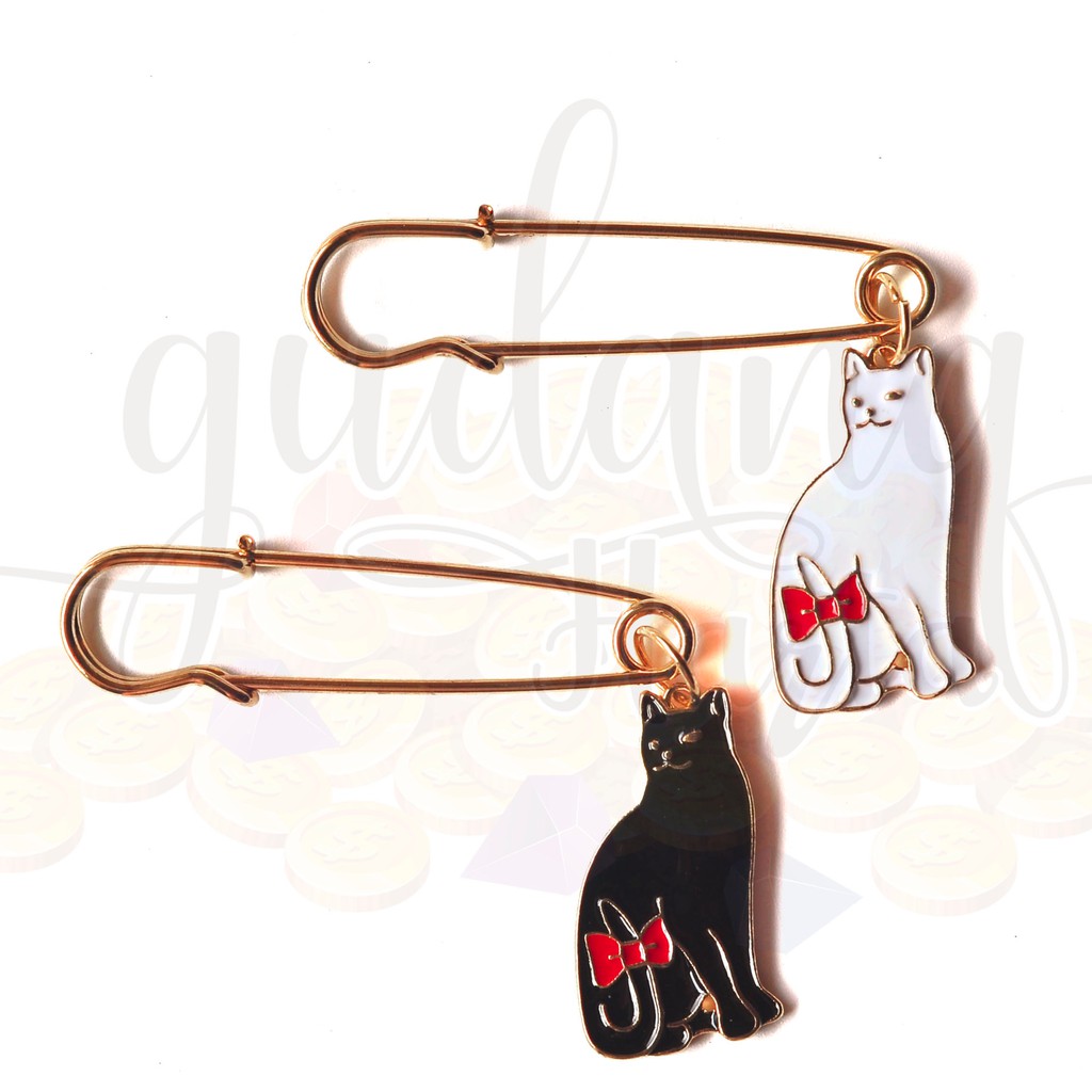 Bros Peniti Kucing Cat Lucu Pin Hijab Pins Badge Cute GH 208003