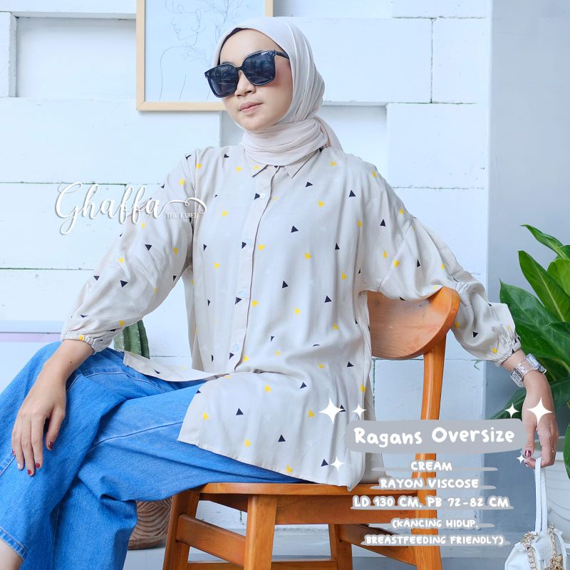 Ragans oversize blouse motif bintik segitiga cakep by ghaffa the label