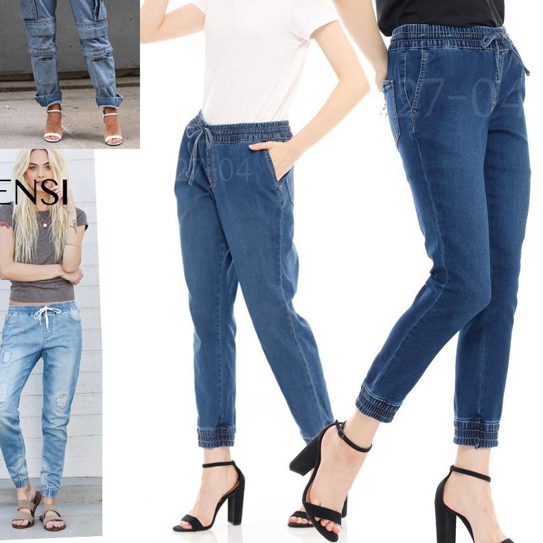 ♥ Celana Joger Denim Wanita (NEXT07 DENIM JOGGER) ➤