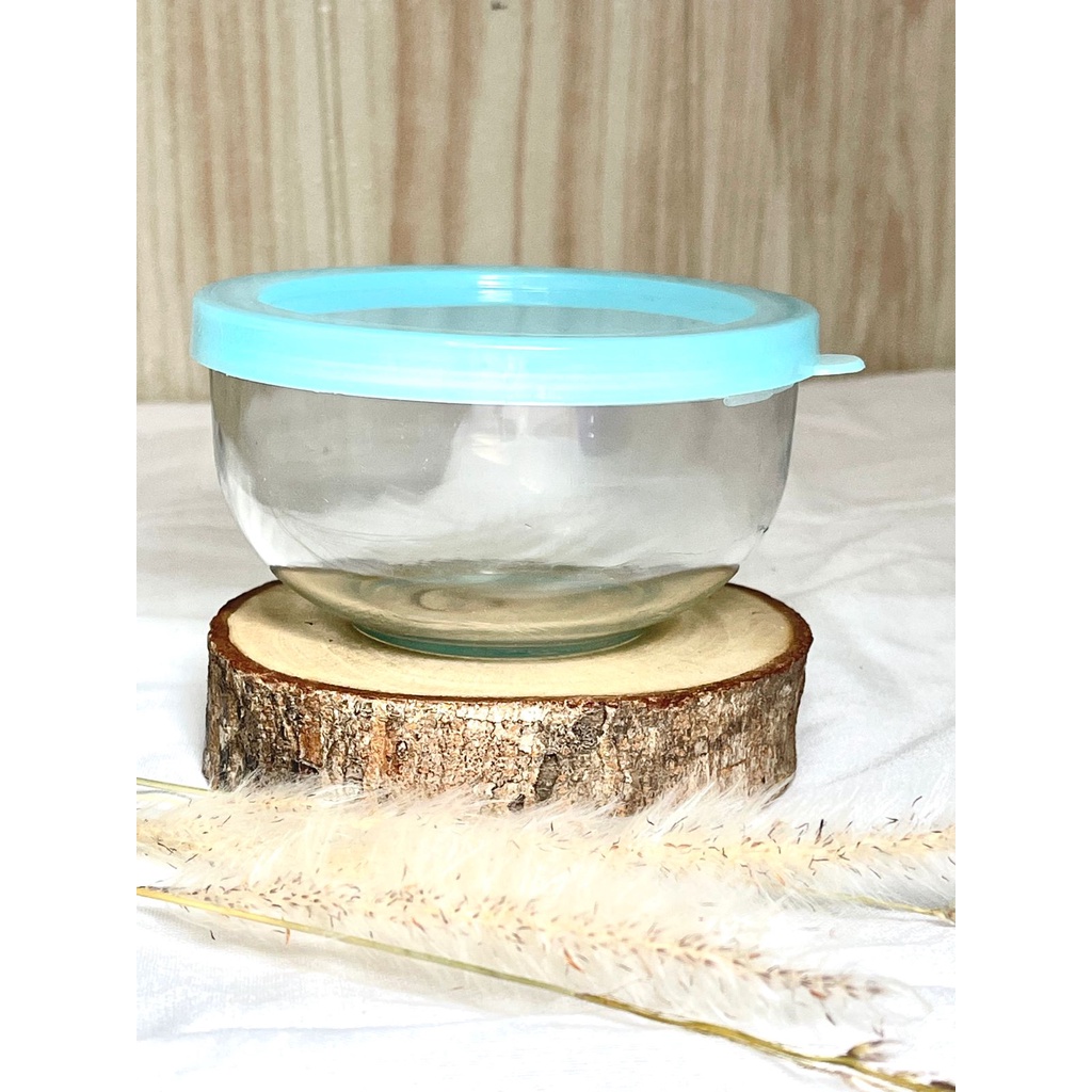 Mangkuk Kaca Kedaung SLB4 Tutup Plastik 10cm / Mangkok Toples Serbaguna