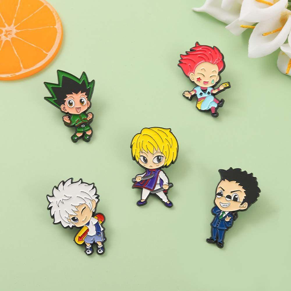 Mxbeauty Anime HUNTERxHUNTER Lucu Kerah Bros Kartun Perhiasan Aksesoris Anime Badge GON Kurapika Killua Enamel Pin