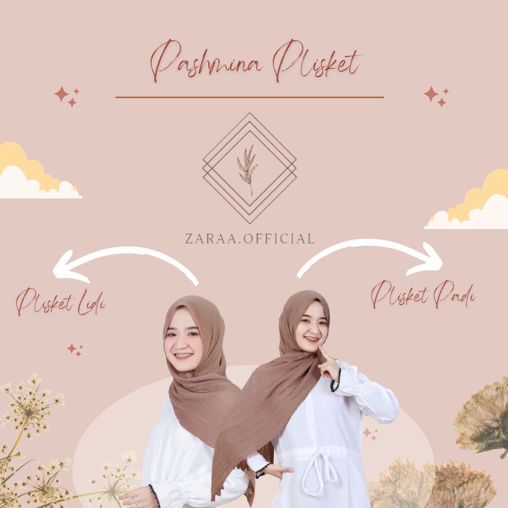 Pashmina Full Plisket Padi / Pashmina Pleats Zafron Padi / Pashmina Full Plisket Lidi / Pashmina Pli