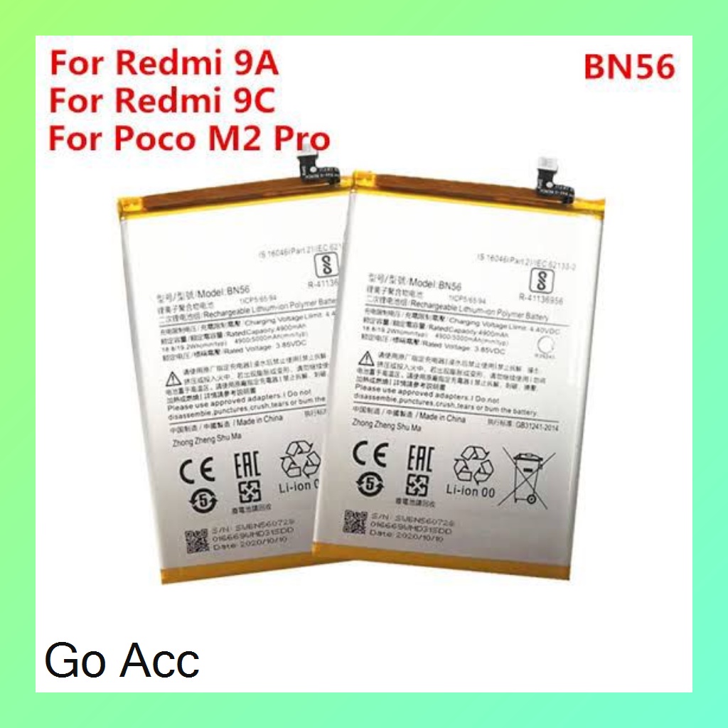 Baterai Battery Redmi 6 Pro A2 Lite/BN47, 8 8A/BN51, 9A 9C Poco M2 Pro/BN56, Note 6 Pro/BN48, Note 7 Pro/BN4A, Note 8 Pro/BN4J, Note 9/BN54, Note 9 Pro/BN53