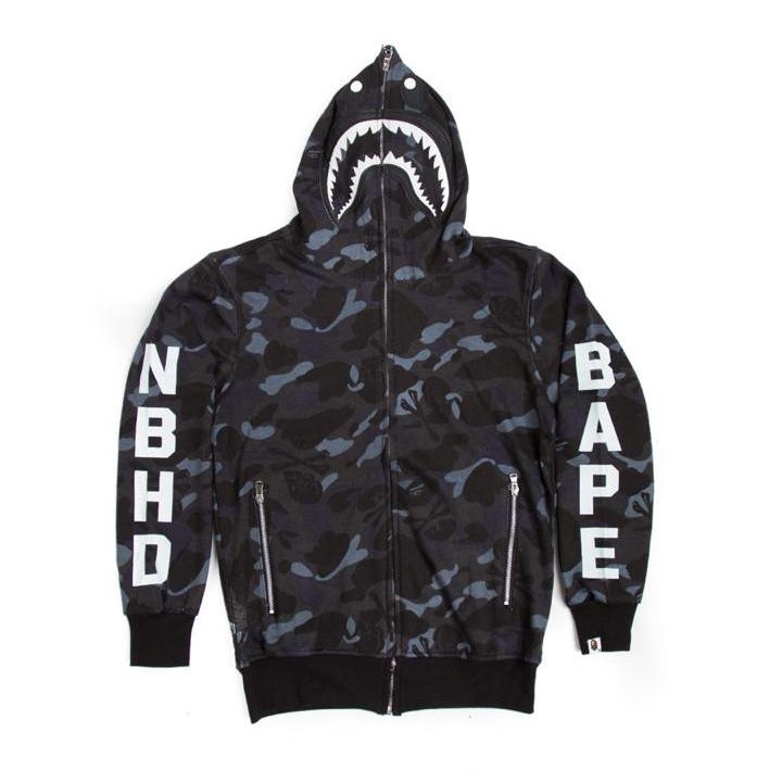 Jaket hoodie A Bathing Ape/ BAPE CITY BLACK NBHD SKULL