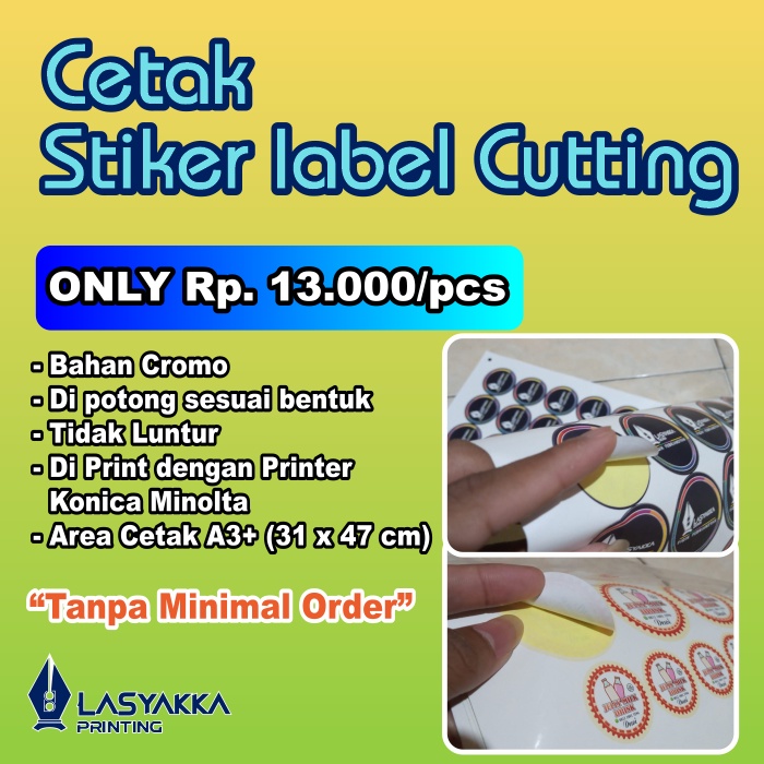 

Stiker Label Cutting (potong sesuai bentuk)