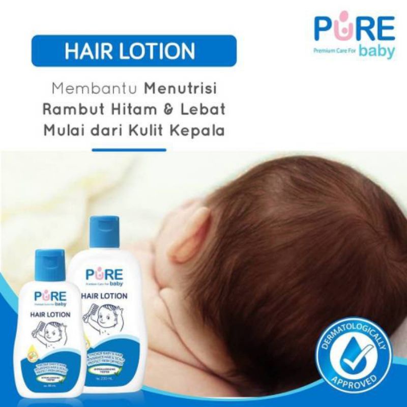 Pure Baby Hair Lotion 80ml dan 230 ml / Perawatan Rambut Bayi