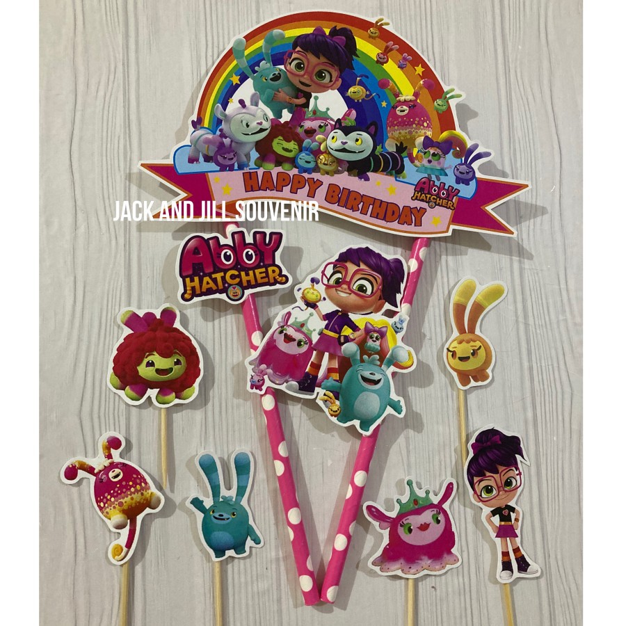 cake topper abby hatcher - banner topper cake - tusukan kue ulang tahun