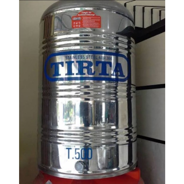 tandon tangki air water torn toren stainless tanpa kaki 500liter tirta