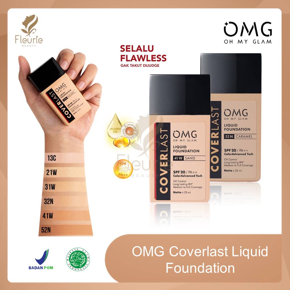 OMG Coverlast Liquid Foundation High Coverage SPF20 PA+++ Original BPOM