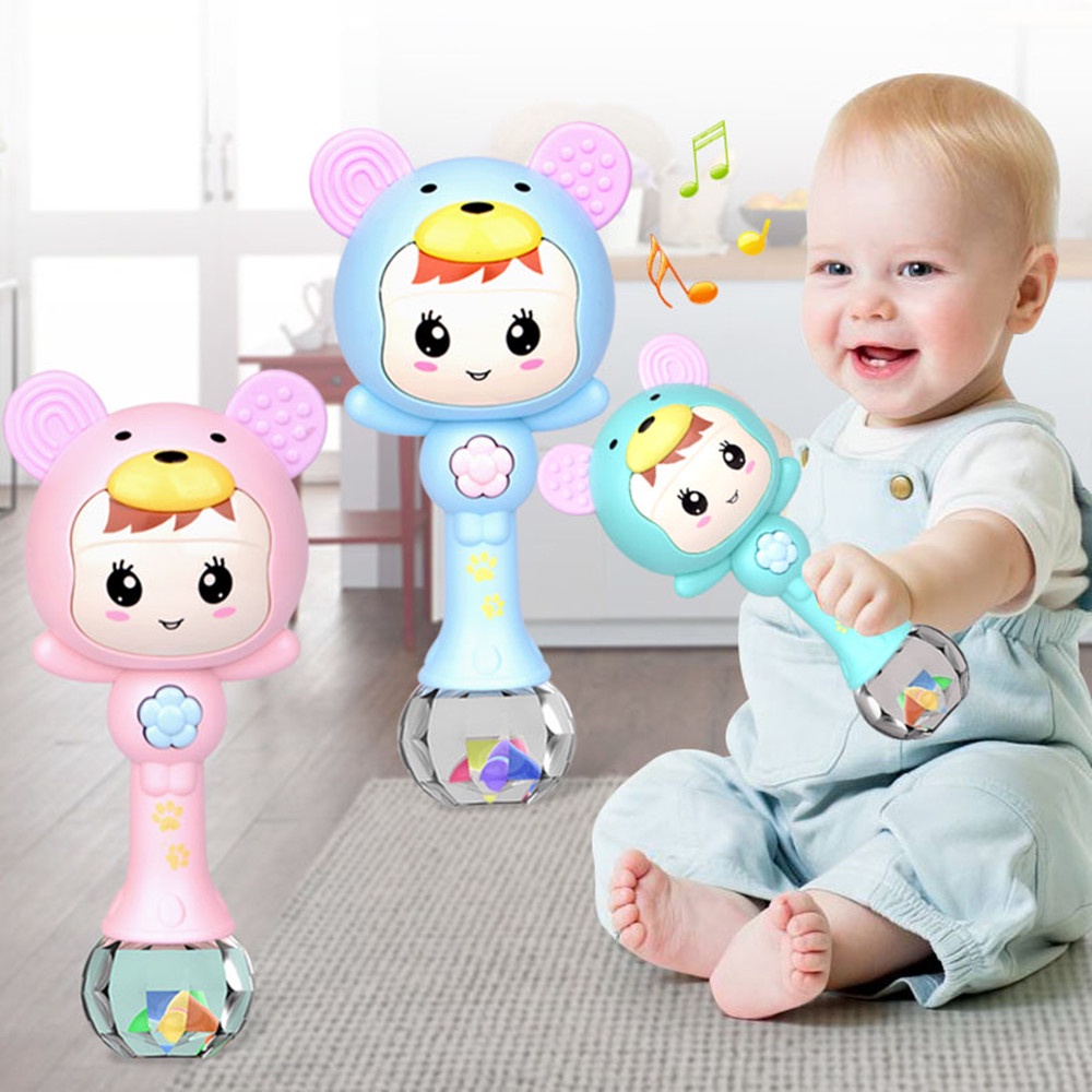 Halobaby Mainan Bayi Tongkat Genggam Rattle Dengan Musik Dan Lampu