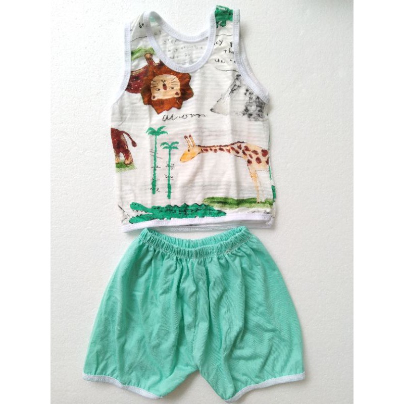 Setelan kutung singlet anak cowo cewe anak 0-2 tahun baju setelan anak stelan singlet
