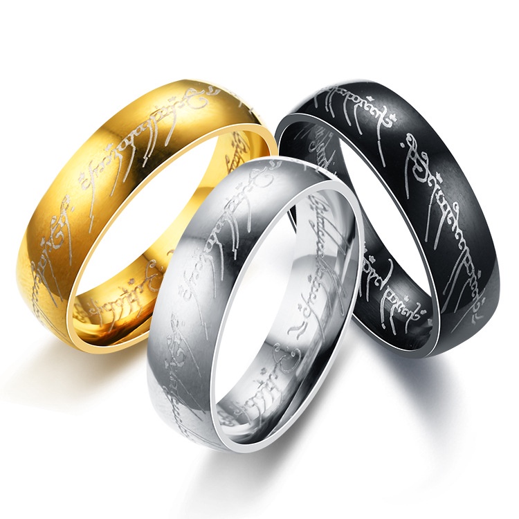 Lord of the Ring Cincin Eropa Amerika | Titanium steel Anti Karat | Grosir Cincin Couple