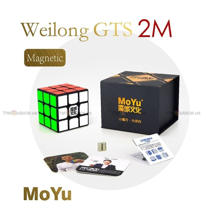 Parling Laris! Rubik 3x3 Moyu Weilong GTS 2M 3x3 Black Base Baru!