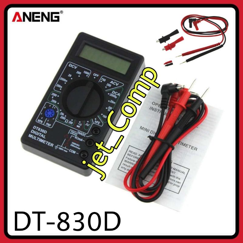 Digital Multimeter Multitester Voltage Alat Tester DT830D