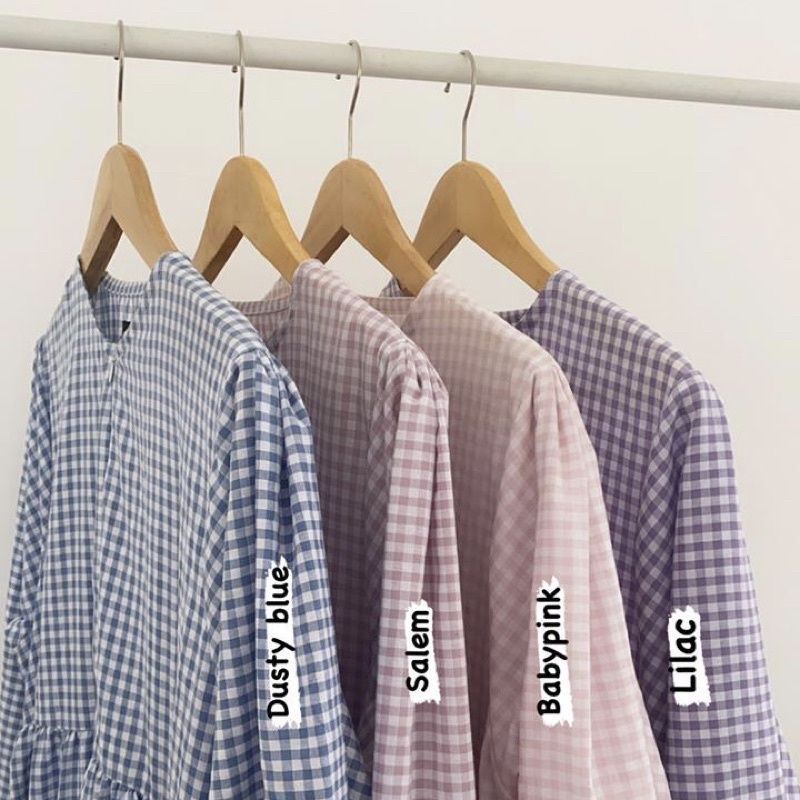 Athala Gangnam Midi Dress by Nhs.looks gamis lucu lilac, dusty blue dari nhs looks