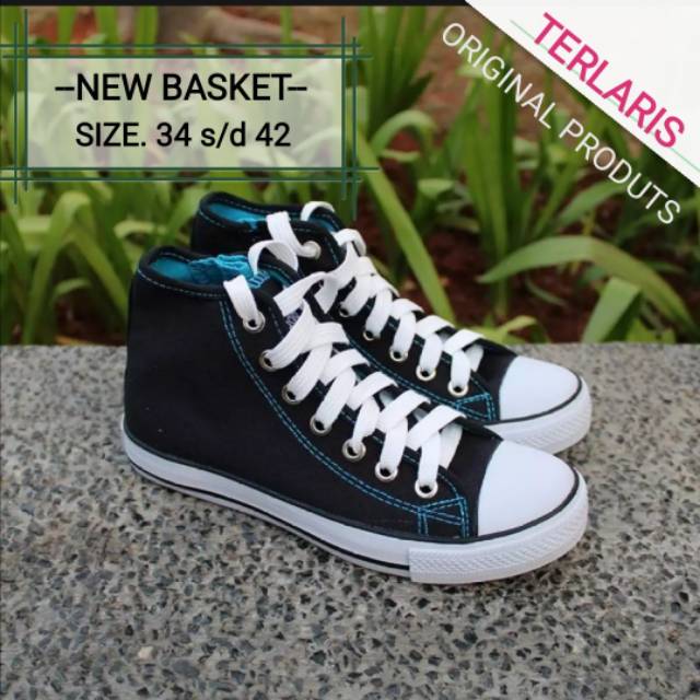  Sepatu  New  Basket  HC Sepatu  Sekolah Kerja Hitam putih Biru 