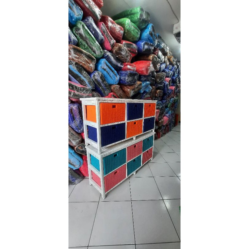 LEMARI ROTAN SINTETIS / ROTAN 6LACI / LEMARI LUCU