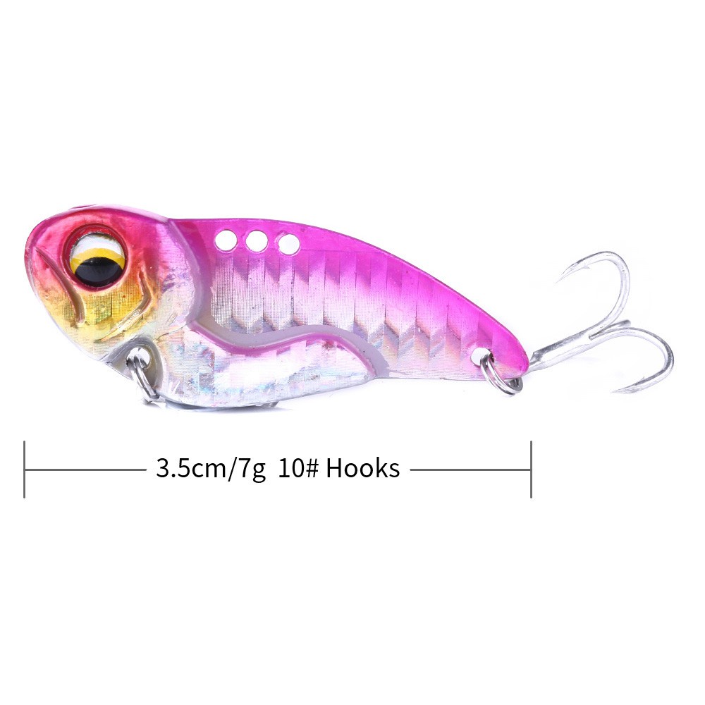 HENGJIA 5PCS/Lot 7g 10g 14g Metal Mini VIB Spoon Spinner Sequin Lure Baits Tail Tackle Hard Bait Crankbait Vibration Sinking Fishing Lure