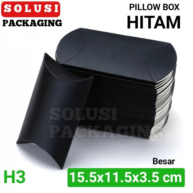 

36 PCS PILLOW BOX HITAM TIPE H3 KOTAK AKSESORIS KARDUS/KOTAK SOUVENIR KADO HADIAH PERNIKAHAN GIFTBOX