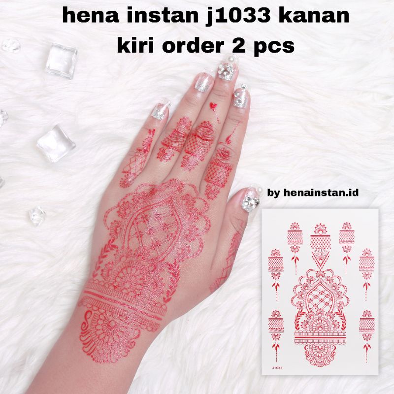 HENA INSTAN MERAH / FULL MOTIF BESTSELLER / FREE GLITER MANIK DAN SAMPLE