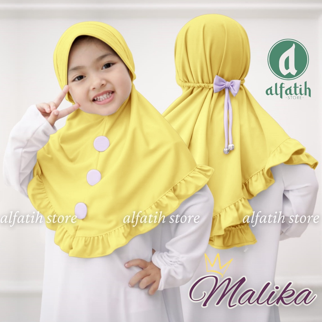 ALFATIH STORE / Hijab Anak Malika Jersey / variasi kancing depan / Jilbab anak murah