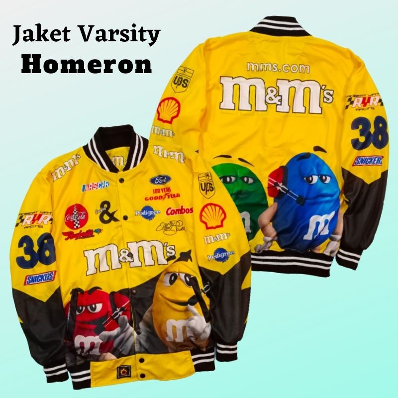 Varsity Jacket Baseball Jaket Bahan Fleece Premium