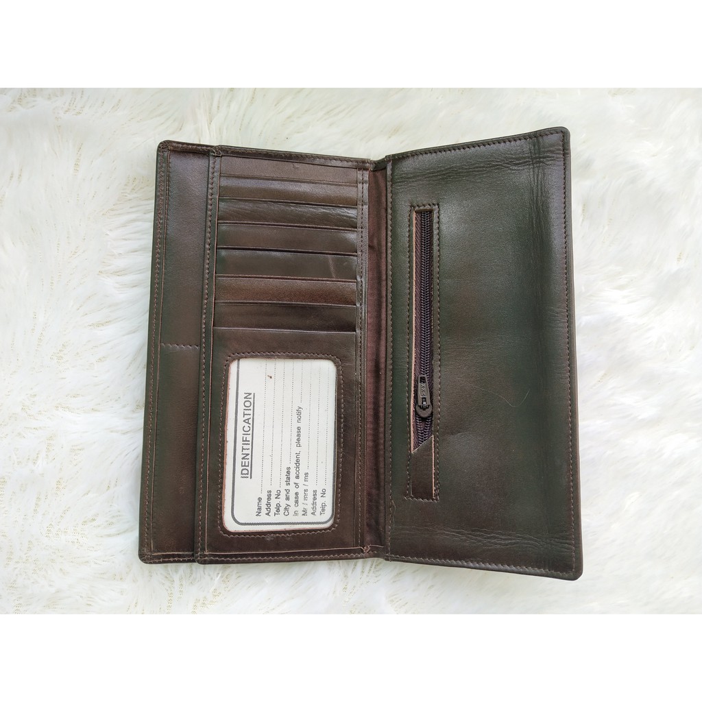 Dompet Panjang Lipat Kartu Kulit Asli Pria - Leather Wallet Logant HaHa