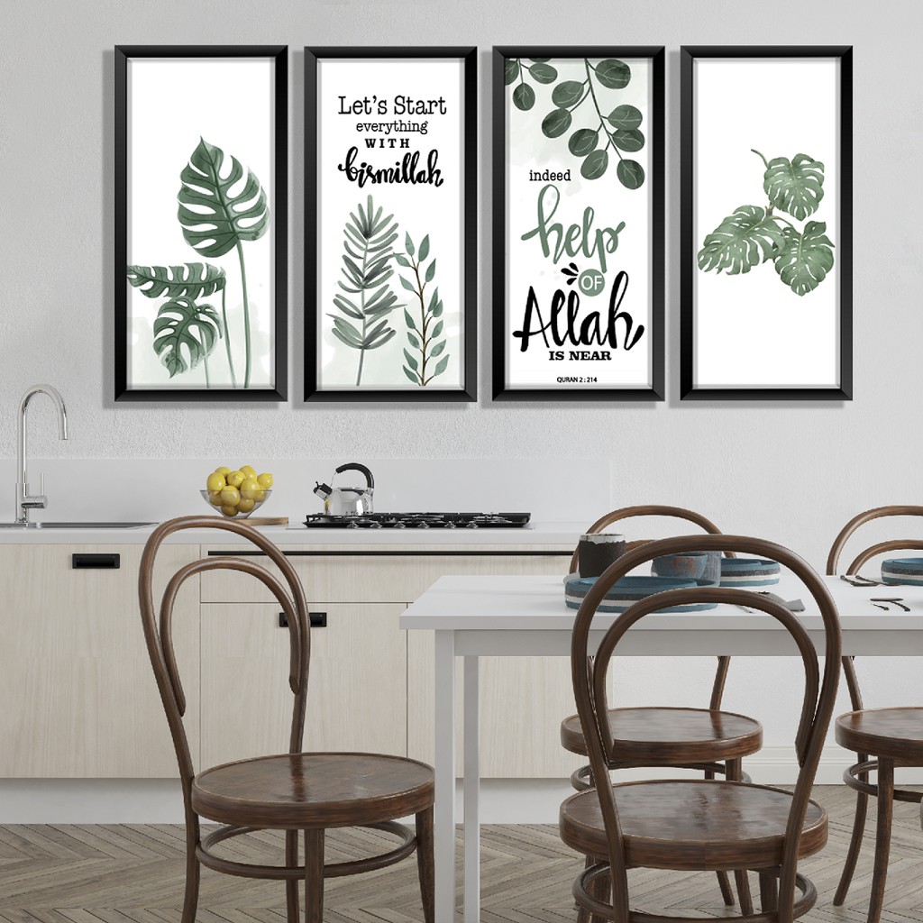 Wall Decor Hiasan Dinding Ruang Tamu Pajangan Dinding Monstera Set 3 pc