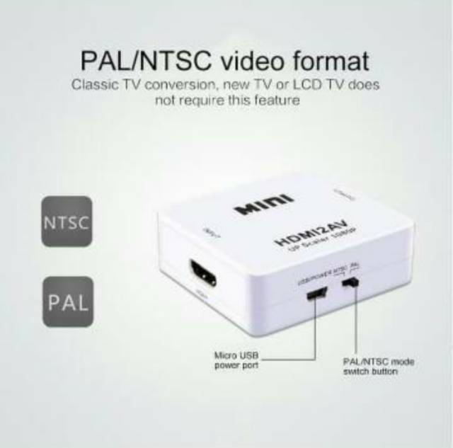 [COD] CONVERTER ADAPTER MINI HDMII TO AV RCA / BISA DARI LAPTOP PS3 KE TV TABUNG