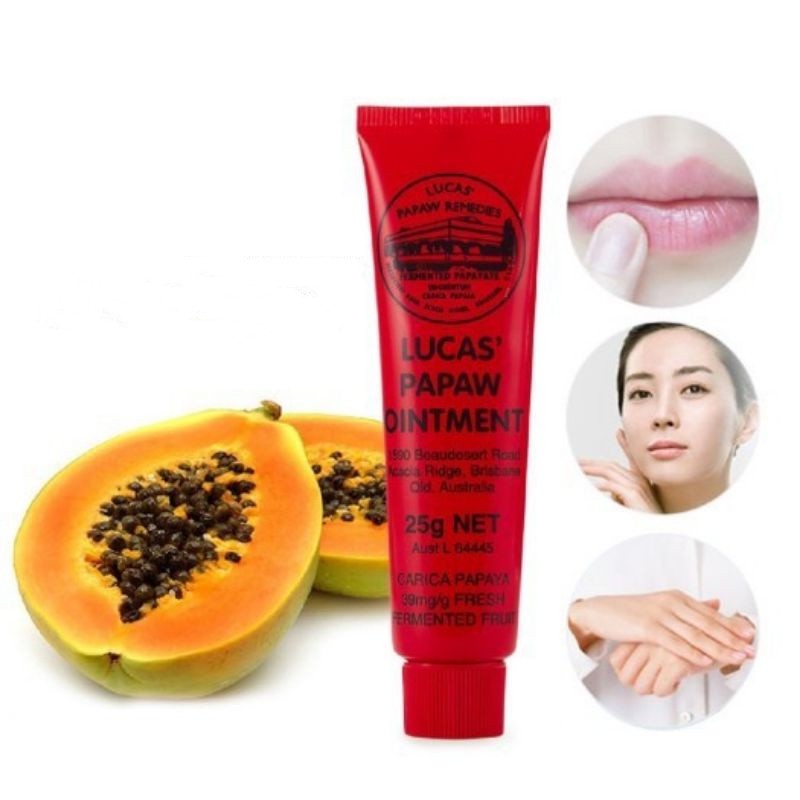 Lucas Papaw Ointment 25gr Salep Obat lip balm pelembab bibir 75gr