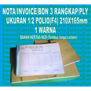 Notainvoicebonkwitansi 3 Rangkap 1 Warna