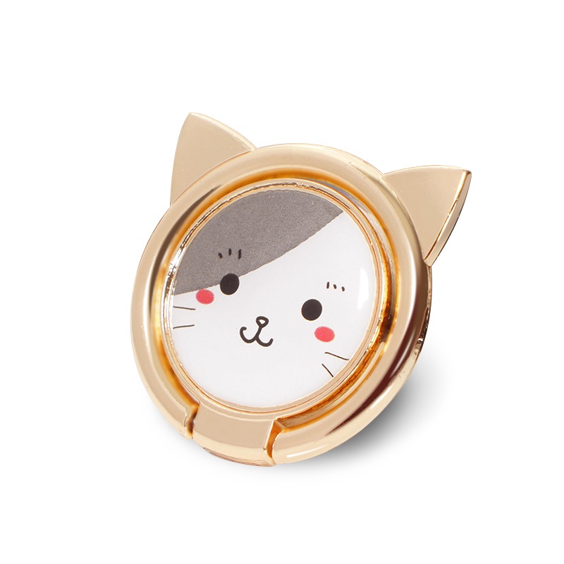 Stand Holder Handphone Universal Bentuk Kucing Lucu Bahan Metal Untuk iPhone / Android