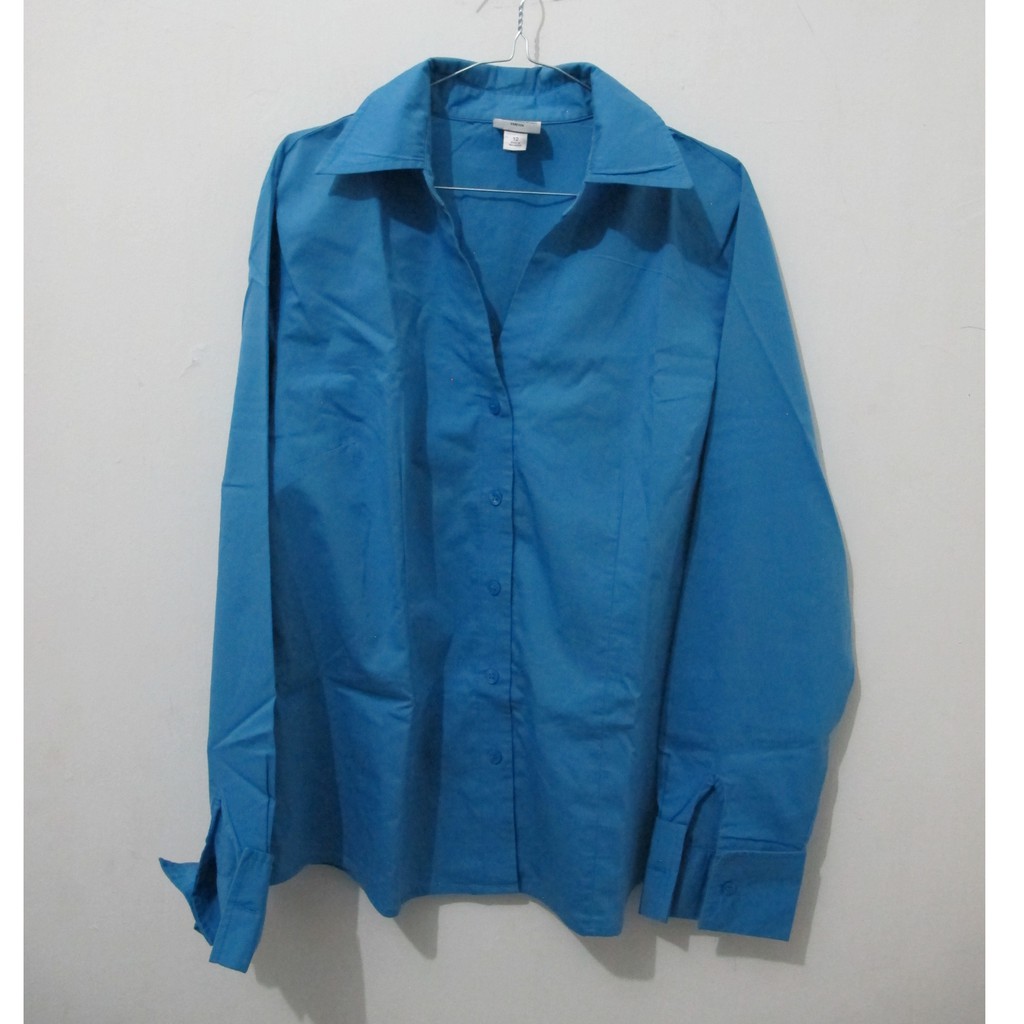 Kemeja Biru Laut Wanita