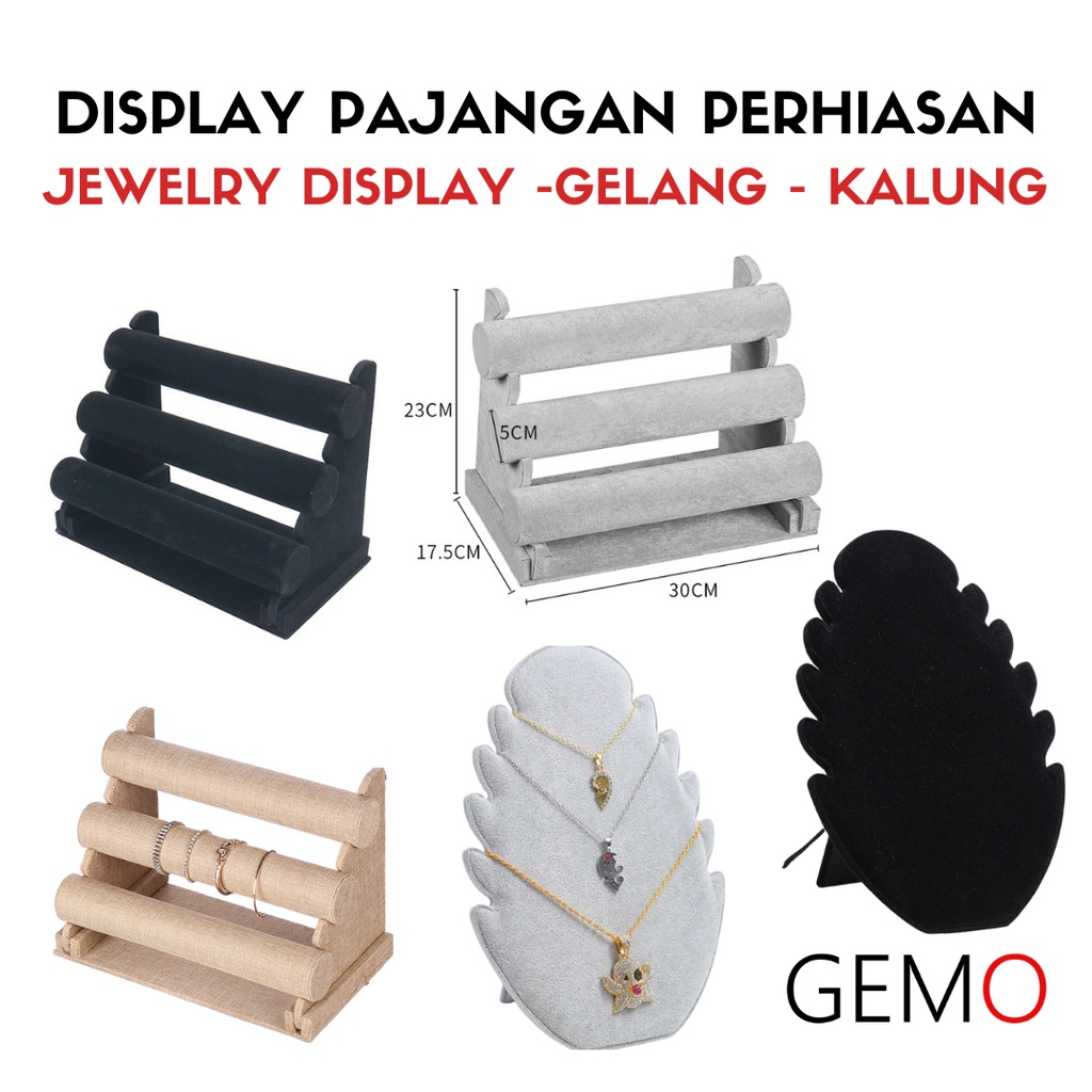 Display Rak Pajangan Perhiasan untuk Gelang dan Kalung cocok untuk Alat Peraga Toko Emas Perak Permata Berlian Perak Diamond