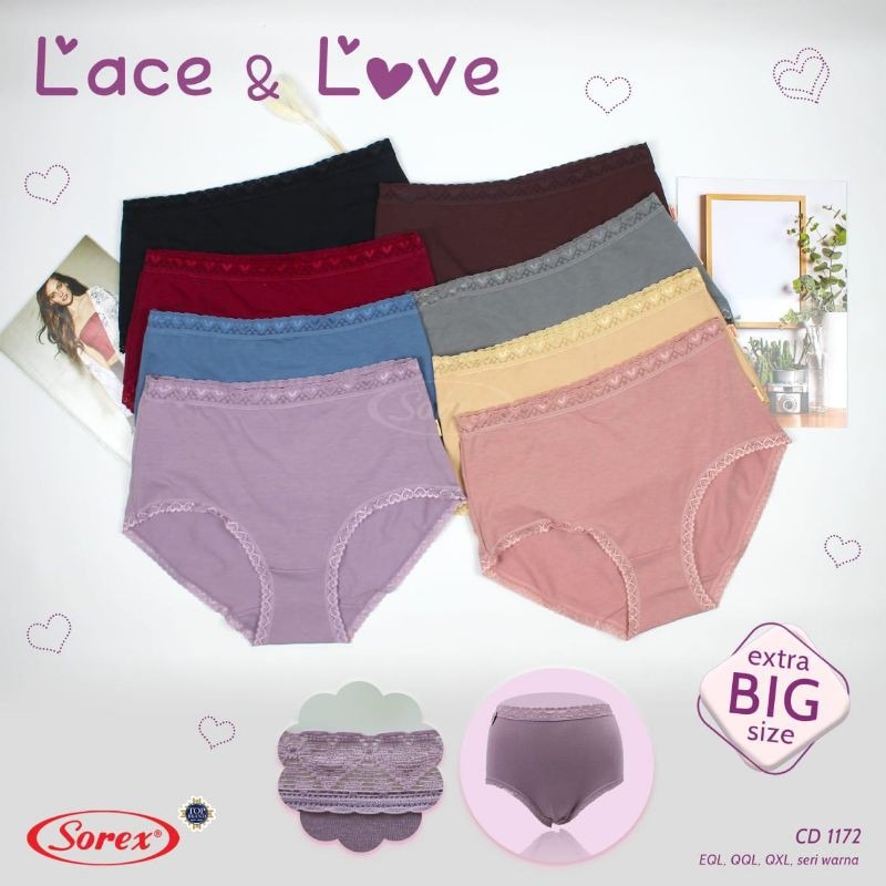 KL | CELANA DALAM SOREX SUPER JUMBO EXTRA SIZE LACE LOVE ART 1172