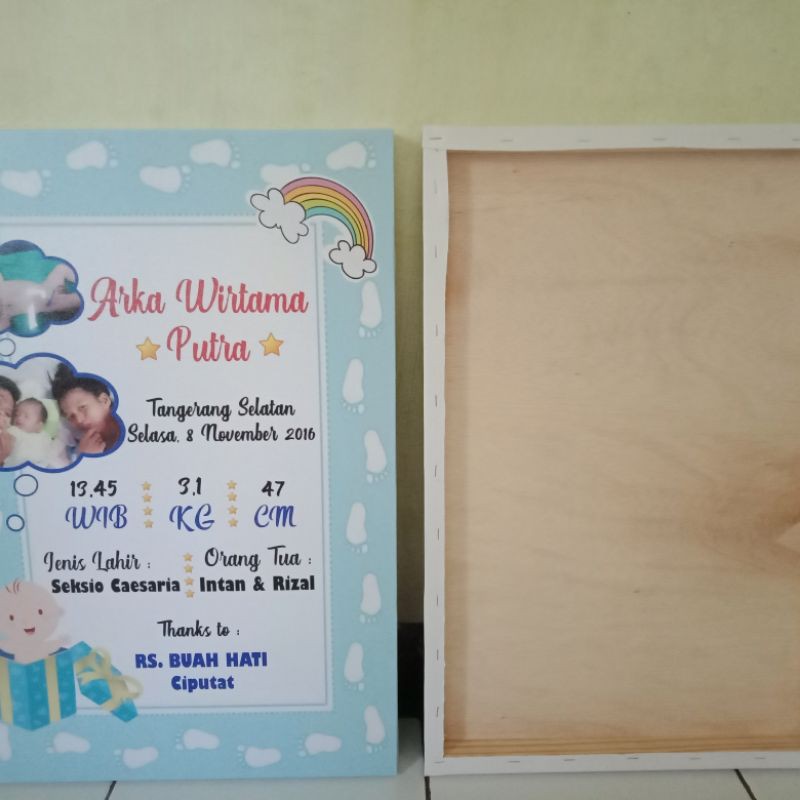 Cetak foto canvas 30x40 + spanram