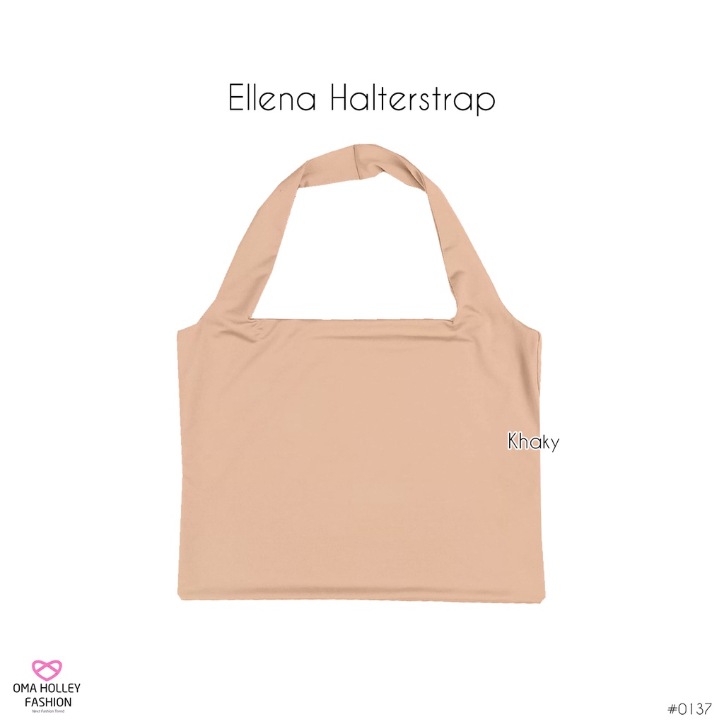 (COD) Tank top Ellena Wanita Halterstrap Elvz #0137-Khaky
