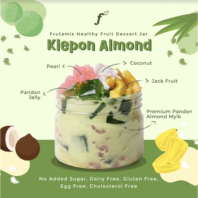 

Klepon Almond Dessert Jar | Healthy Vegan Takjil by FRUTAMIX Santan Free & Gluten Free