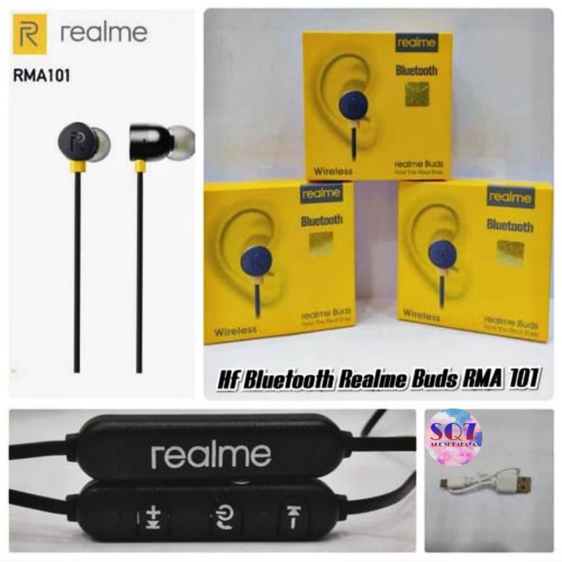 Handsfree Headset Earphone Bluetooth REALME BUDS RMA101 BT HF HS In Ear Stereo