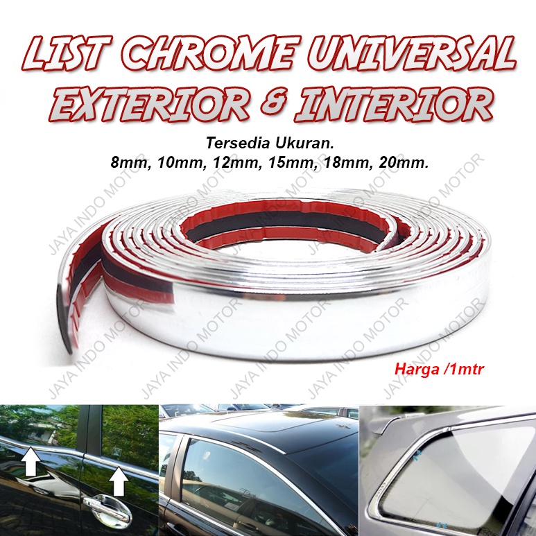 List Chrome Moulding Jendela Pintu Mobil Silver Universal