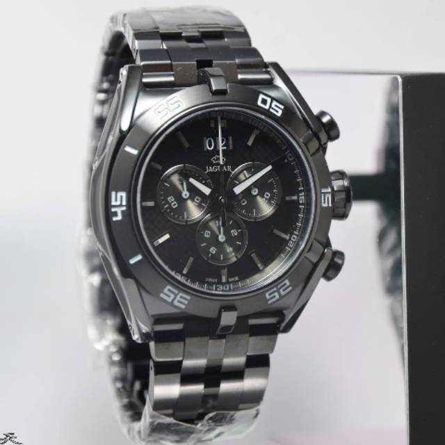 Jam Tangan Pria Jaguar J656 Black Rantai Original Swiss Made
