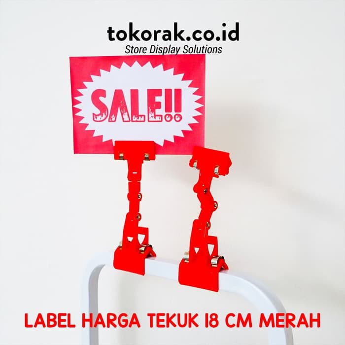 JEPITAN PRICE TAG LABEL HARGA HOLDER ROBOT TEKUK 18CM PER 5 PCS