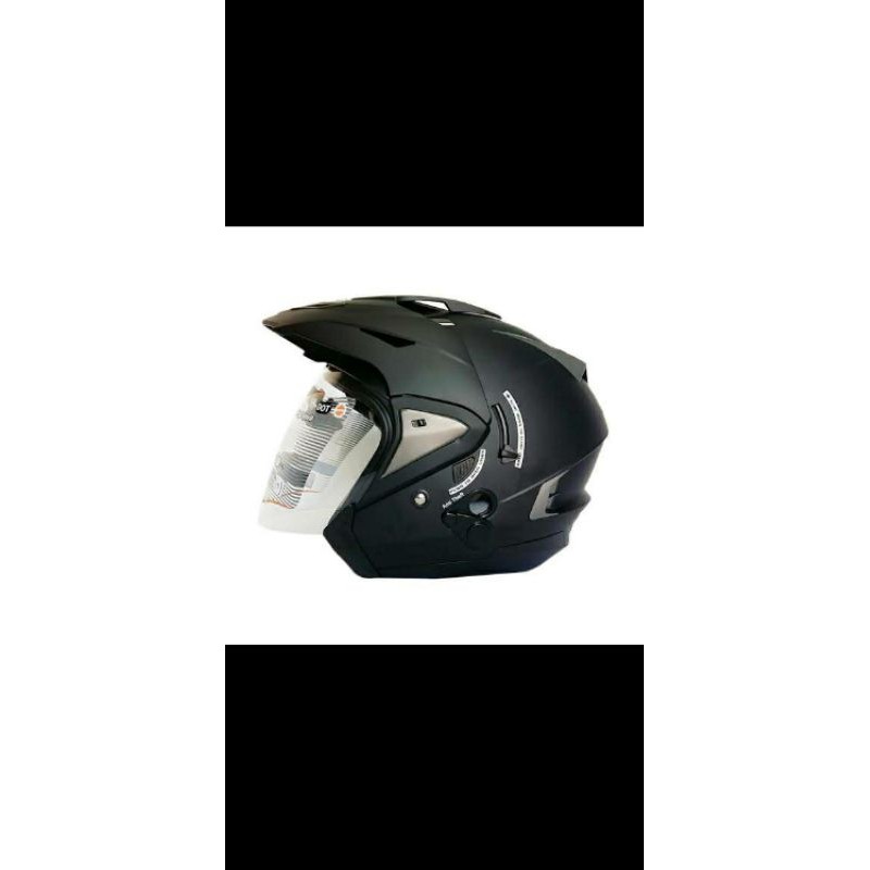 HELM INK T MAX BLACK DOFF DOUBLE VISOR ANTI THEFT - BLACK