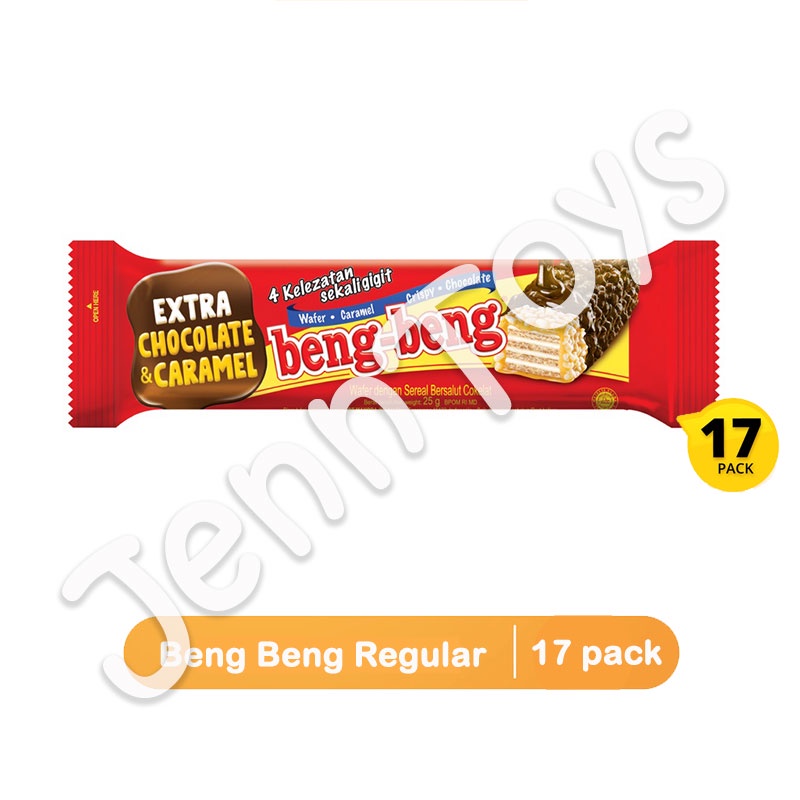 JennToys - Makanan snack wafer coklat MAYORA Beng Beng Extra Chocolate &amp; Caramel Crispy Wafer