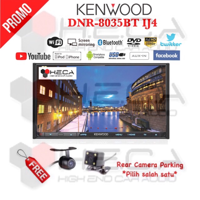 Paket Audio Mobil Kenwood DNR 8035BT IJ4 Tape DNR8035BTIJ4 DNR-8035BT DNR8035BT 8035 + Kamera Mundur